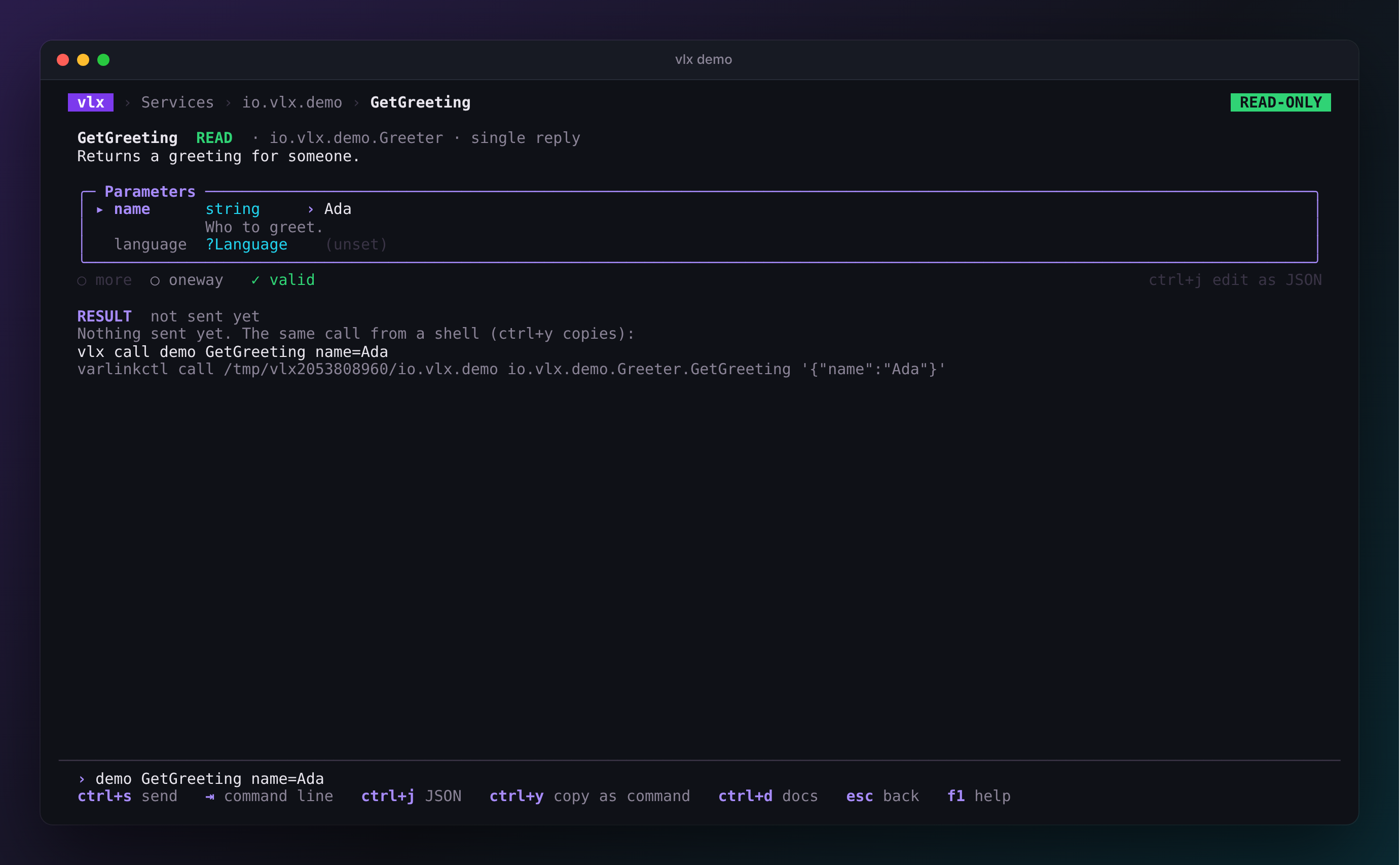 The parameter form